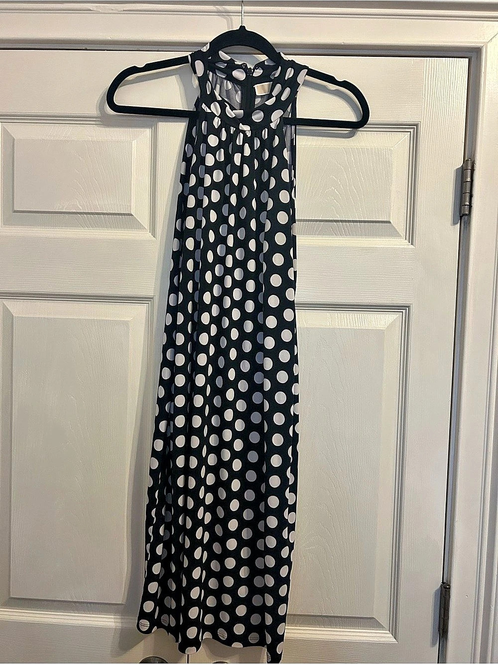 Michael Kors Polka Dot Maxi Dress in Black & White Size XL Like New